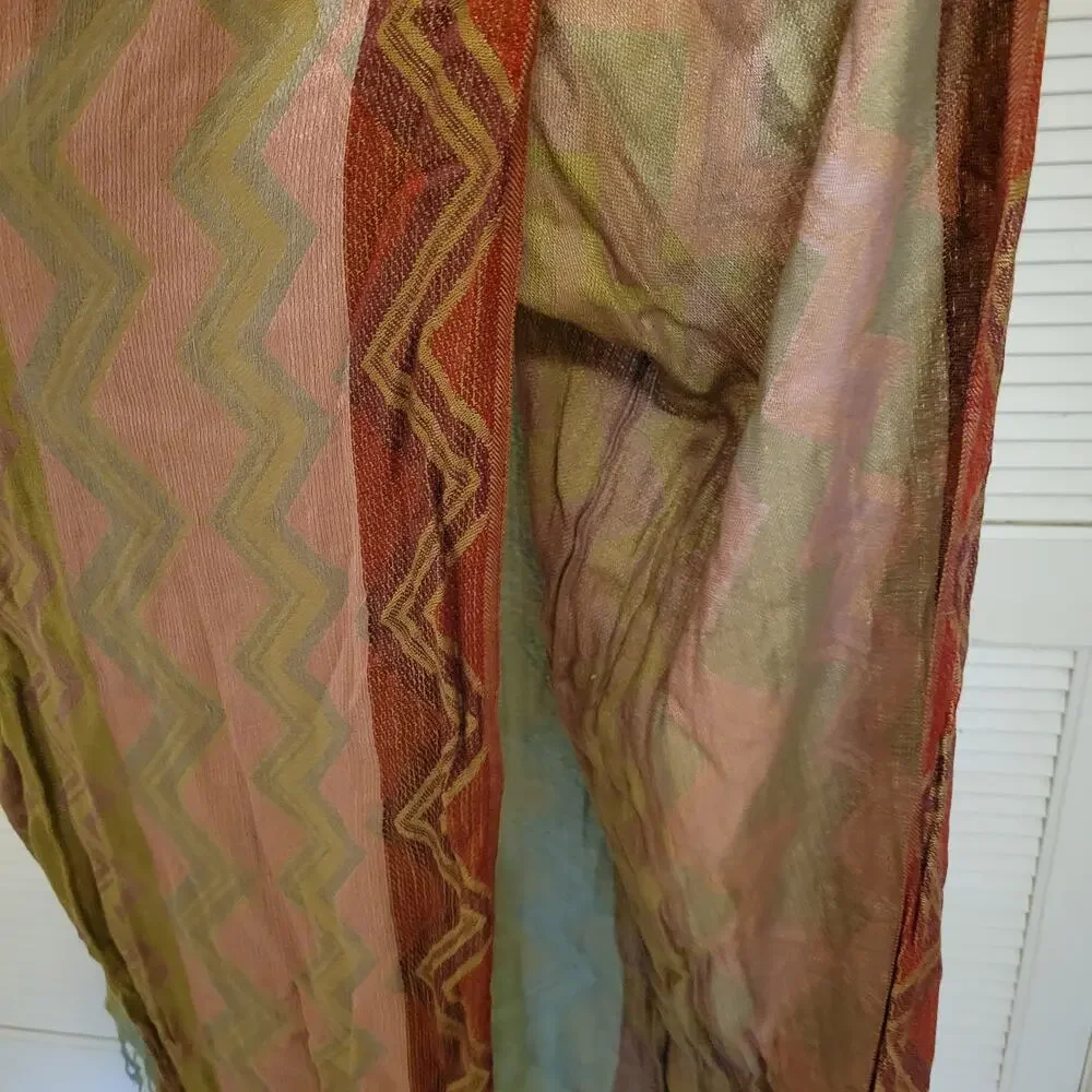 Colorful Zigzag Pattern Reversible Viscose Pashmina Scarf 80x28